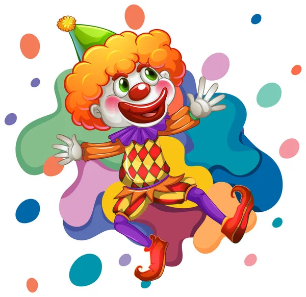 Cartone Animato Clown Illustrazione Personaggio Colorato — Vettoriale Stock