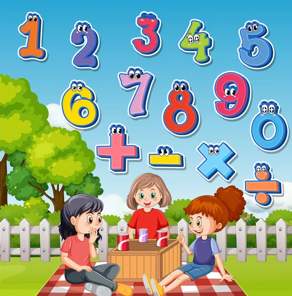 Number Math Symbols Illustration — Stock Vector