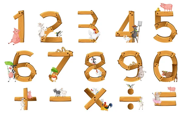 Liczba Ilustracją Symboli Matematycznych — Wektor stockowy