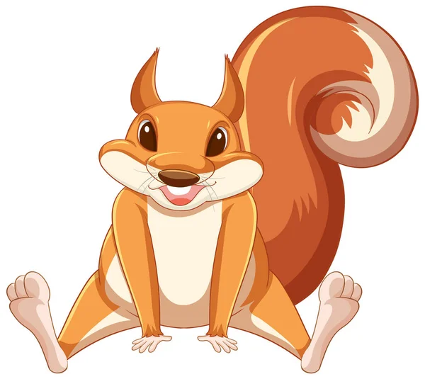 Cute Cartoon Squirrel White Background Illustration — Stock Vector