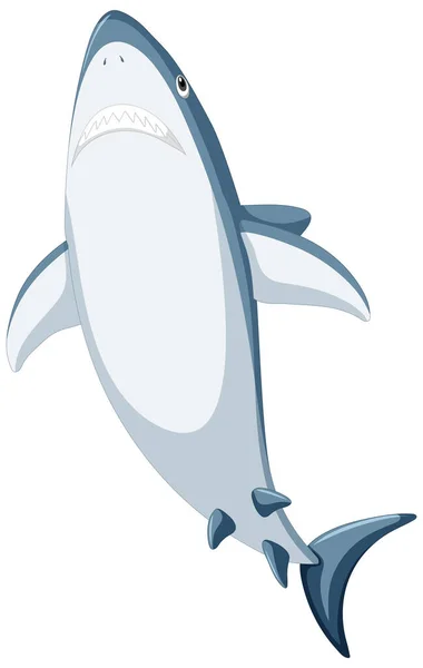 Illustration Bande Dessinée Grand Requin Blanc — Image vectorielle