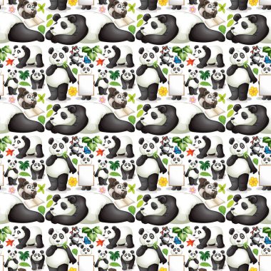 Şirin panda resimli kusursuz tasarım.