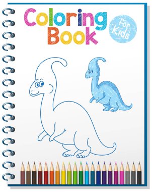 Çocuk çizimleri için boyama kitabı çalışma tablosu