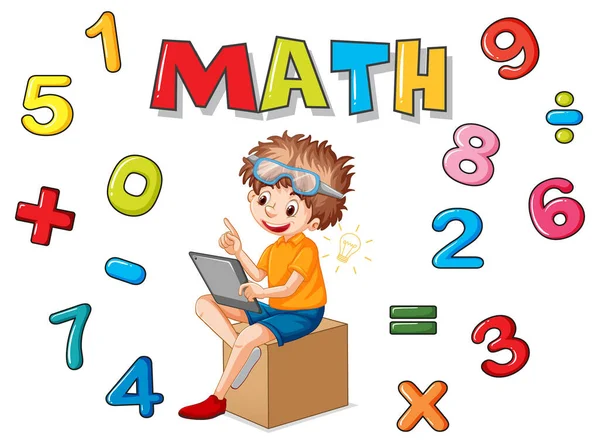 Zahl Bis Mit Mathematischen Symbolen Zur Illustration — Stockvektor