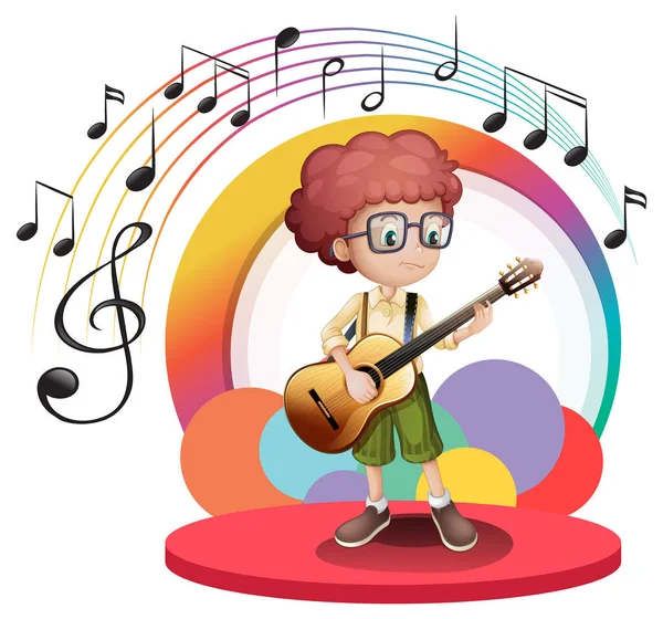 Cute Postać Kreskówki Instrumentu Muzycznego Ilustracji — Wektor stockowy
