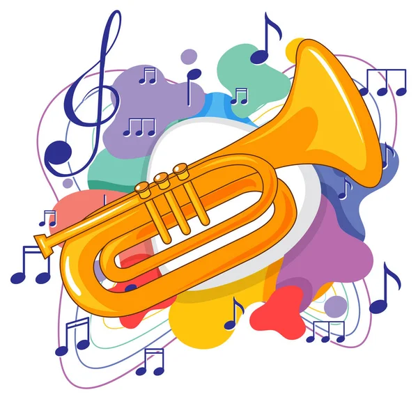 Beyaz Arkaplan Illüstrasyonunda Trompet — Stok Vektör