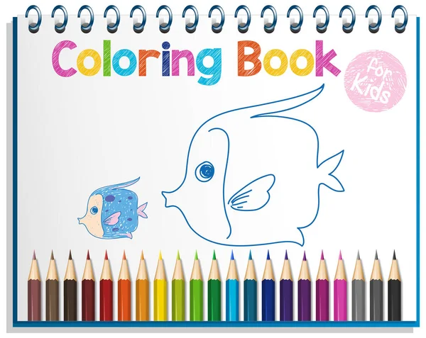 Libro Para Colorear Hoja Trabajo Para Niños Ilustración — Vector de stock