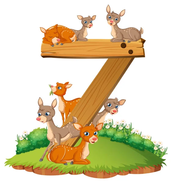 第七図に付属する七人の鹿 — ストックベクタ