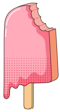 Çubuk resimde eriyen pembe buzlu şeker.