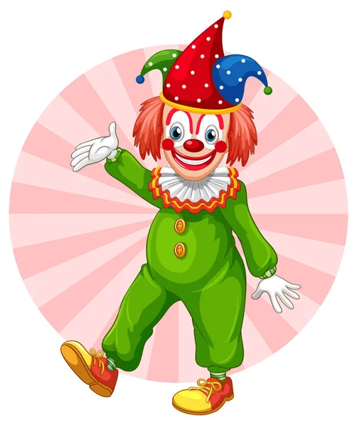 Illustrazione Colorata Del Personaggio Dei Cartoni Animati Clown — Vettoriale Stock