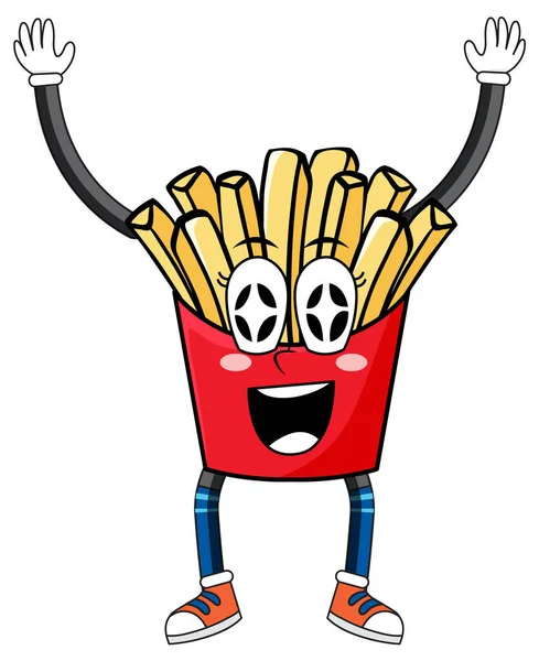 Frenchfries Happy Face Illustration — Stock Vector