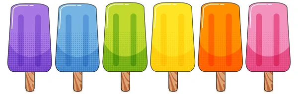 Different Flavors Pospsicle Stick Illustration — Stock Vector