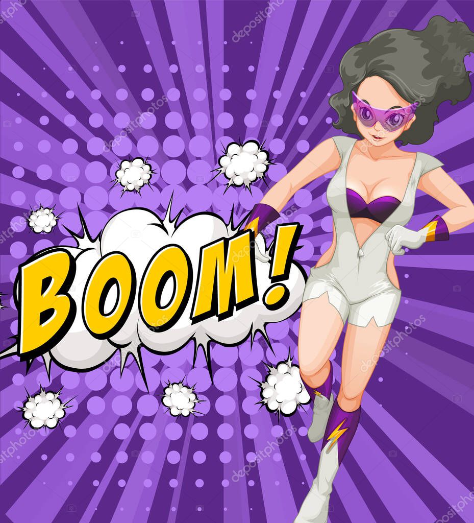 Abbreviation and facial expression retro comic banner design illustration