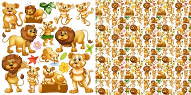 Aslan resimli kusursuz bir arka plan.