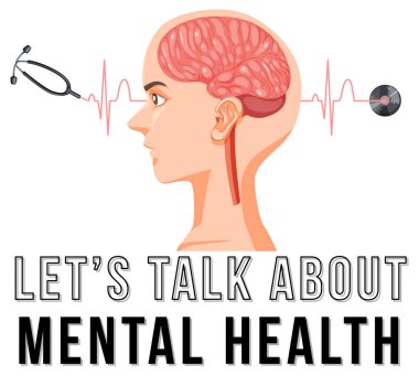 Konuşma zihinsel sağlık illüstrasyonu için poster tasarımı