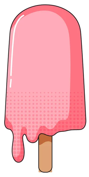 Pink Popsicle Melting Stick Illustration — Stock Vector