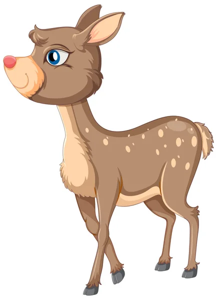 Cerf Mignon Sur Fond Blanc Illustration — Image vectorielle