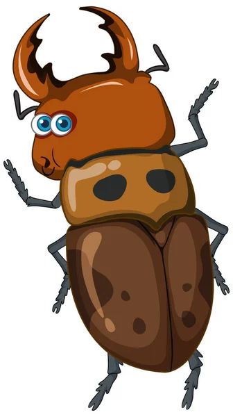 Personaje Dibujos Animados Escarabajo Ilustración Aislada — Archivo Imágenes Vectoriales