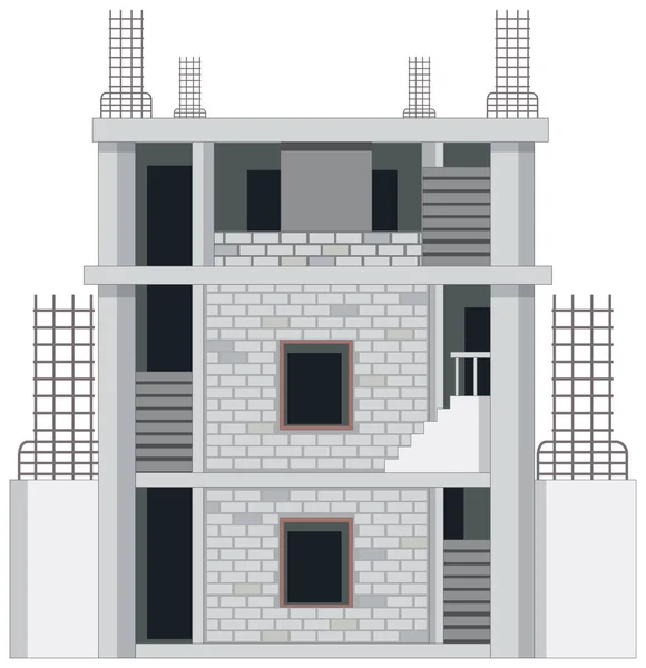 Construção Canteiro Obras Sobre Fundo Branco Ilustração — Vetor de Stock