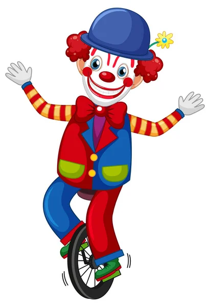 Kleurrijke Clown Cartoon Karakter Illustratie — Stockvector