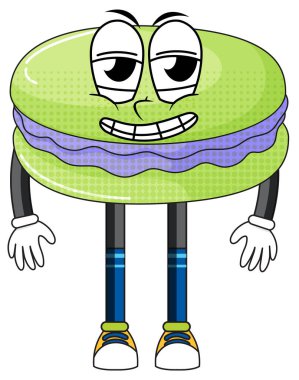 Mutlu yüzlü yeşil badem kurabiyesi.