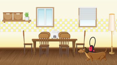 Mutfak resimlerinde farklı evcil hayvanlar var.