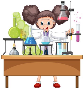 Deneme yapıyor bilim adamı laboratuvar resimde