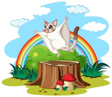 Tahta kütük çizimine atlayan planör.