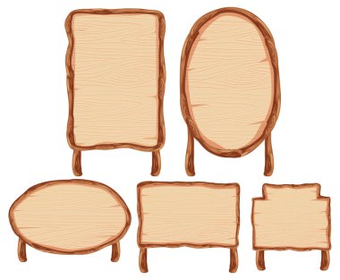 Ahşap pankart illüstrasyonu