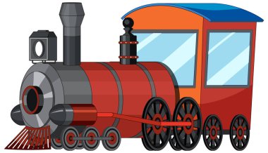 Buharlı lokomotif tren vintage çizimi