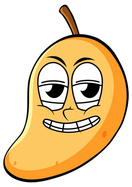 Mango Con Ilustración Cara Feliz — Vector de stock