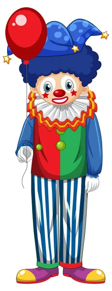 Illustrazione Colorata Del Personaggio Dei Cartoni Animati Clown — Vettoriale Stock