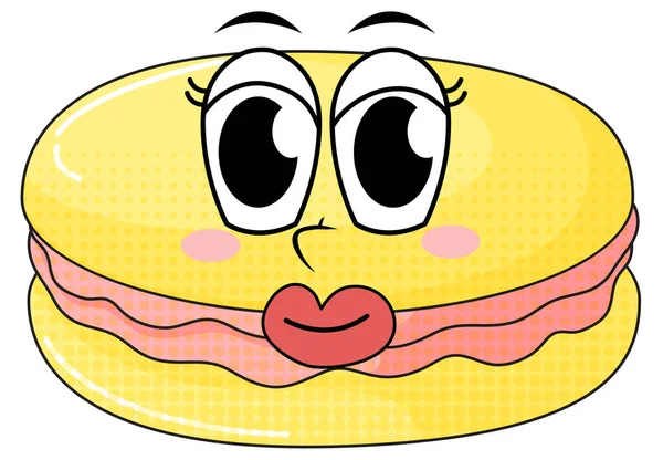 Yüzü resimli sarı badem kurabiyesi