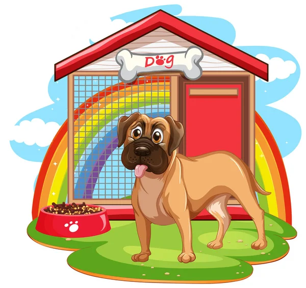 Dog Doghouse Illustration — Stock Vector