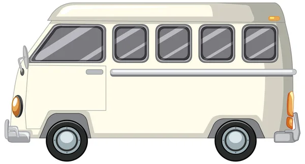 Carino Minivan Cartone Animato Sfondo Bianco Illustrazione — Vettoriale Stock