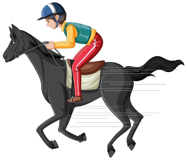 Ein Mann Reitet Pferd Auf Weißem Hintergrund Illustration — Stockvektor