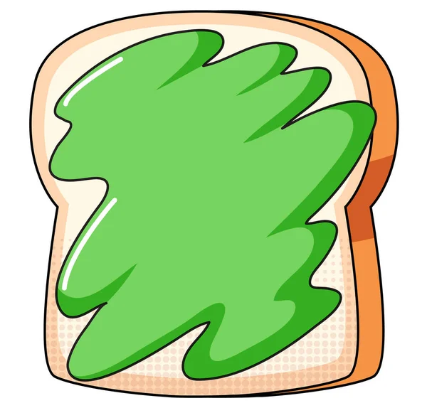 Green Jam Toasted Bread Illustration — Stock Vector