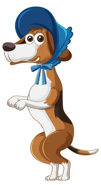 Beagle Pies Stojący Dwóch Nogach Ilustracja — Wektor stockowy