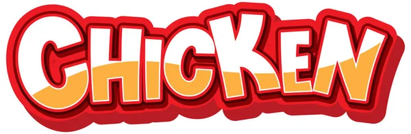 Chicken Word Logo White Background Illustration — Stock Vector