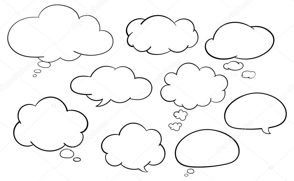 Speech bubble templates on white background illustration