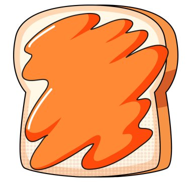 Portakal reçeli resimli kızarmış ekmek.