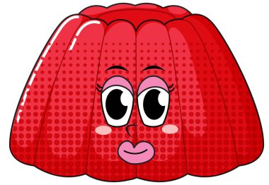 Beyaz arkaplan çiziminde bir jöle çizgi film karakteri