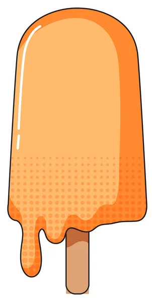 Orange Popsicle Melting Stick Illustration — Stock Vector