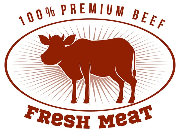 Fresh Meat Premium Beef Logo Illustration — Stock Vector