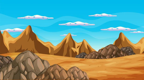 Uma Cena Natural Paisagem Deserto Ilustração — Vetor de Stock