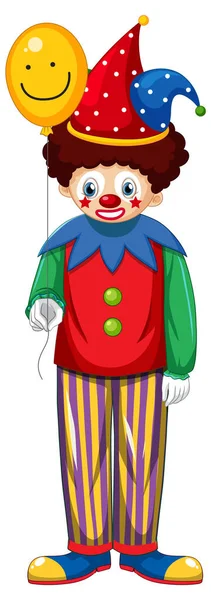 Kolorowy Clown Postać Kreskówki Ilustracja — Wektor stockowy