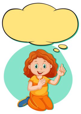 Boş resimlerle düşünen bir kız.