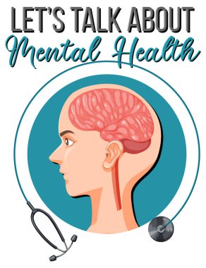 Sözcüklerle ifade edilen afiş tasarımı zihinsel sağlık çizimi