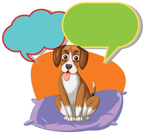 Πρότυπο Φούσκα Ομιλία Χαριτωμένο Σκυλί Εικονογράφηση — Διανυσματικό Αρχείο