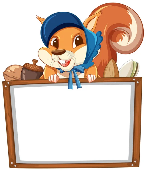 귀여운 다람쥐 삽화가 널빤지 — 스톡 벡터